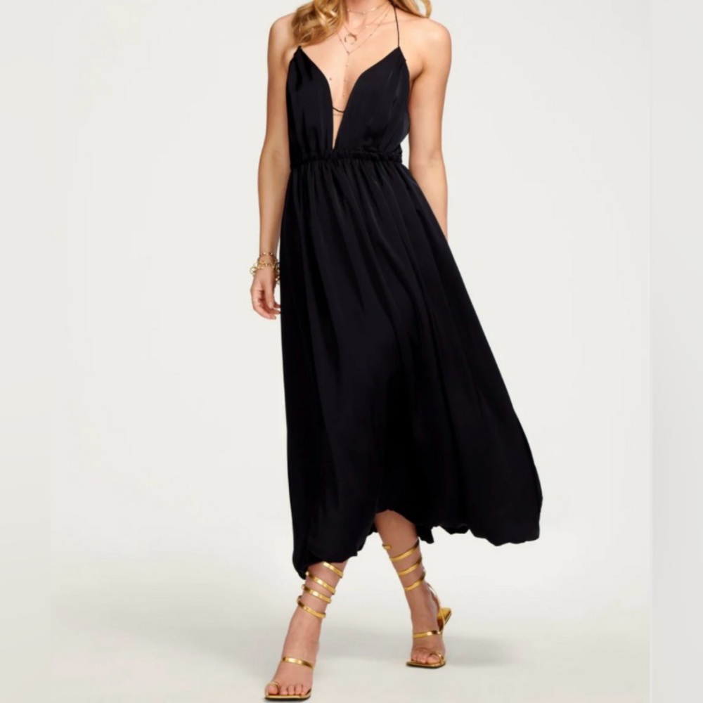 Ramy Brook Miley Black Midi Dress LBD NWT